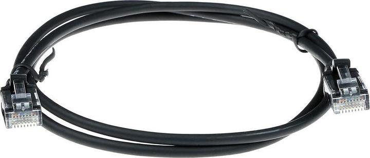 Produktbild ACT Black 7 meter LSZH U/UTP CAT6 datacenter slimline patch cable snagless with RJ45 connectors (U/UTP, CAT6, 7 m)