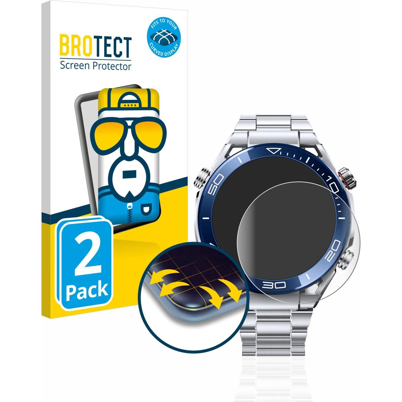 BROTECT Full-Cover Displayschutz, Smartwatch Schutzfolie, Transparent