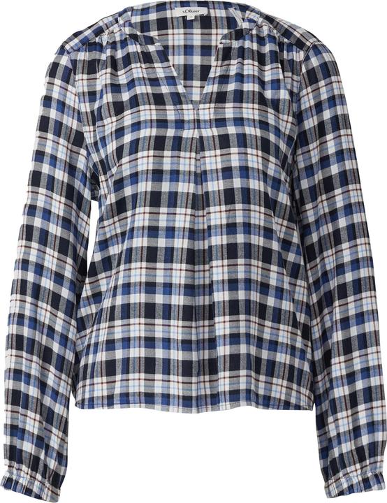 Immagine prodotto s.Oliver Bluse Karo-Bluse mit Faltendetail und elastischen Ärmelbündchen (46)