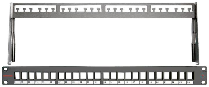 Produktbild Dätwyler Patchpanel KS 24x für 24x RJ45 Keystone 19 Rack schwarz