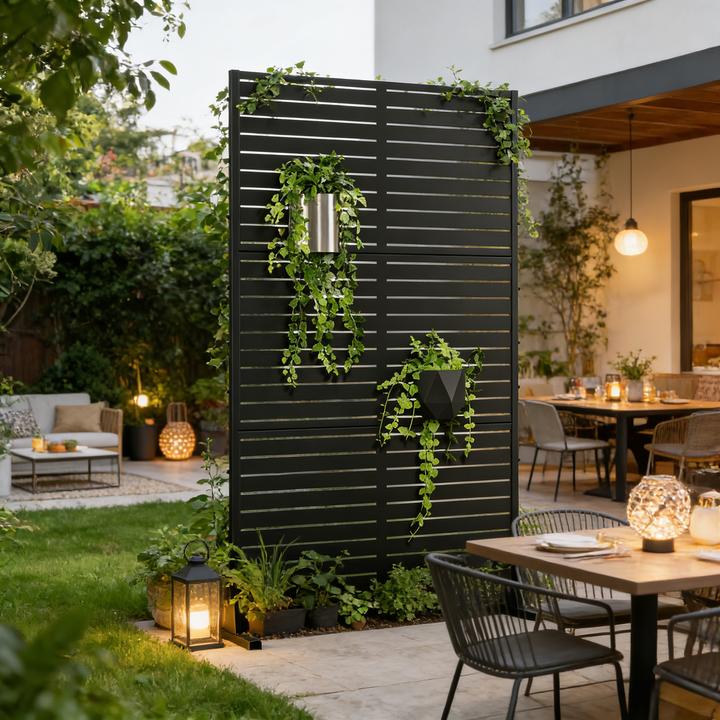 Image du produit Casa.Pro Trennwand Nodepp verzinkter Stahl 180x90 cm Schwarz