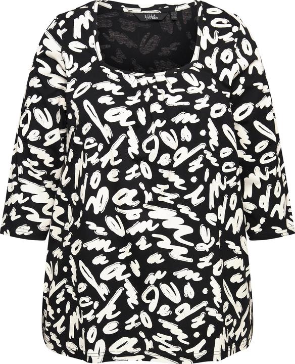 Produktbild Ulla Popken Shirt, A-Linie, Zierfalten, Carree-Ausschnitt, 3/4-Arm (58)