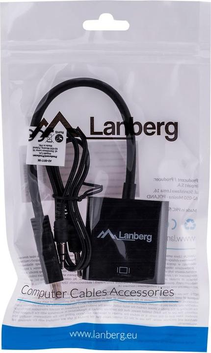 Produktbild Lanberg AD-0017-BK Videokabel-Adapter HDMI-A VGA (VGA, HDMI, 20 cm)