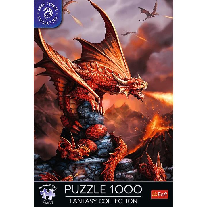 Actual product image Trefl Puzzle Premium Plus 1000 - Fantasy Collection: Fire Dragons (1000 pieces)