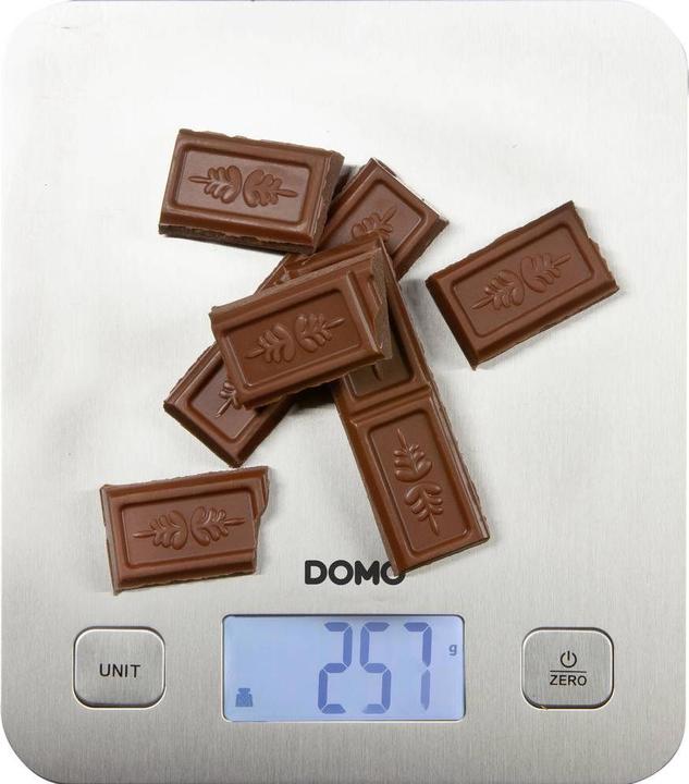 Actual product image Domo DO9239W. Type: Electronic kitchen scale, Maximum weight capacity: 5 kg, Accuracy: 1 g. Display-Ty