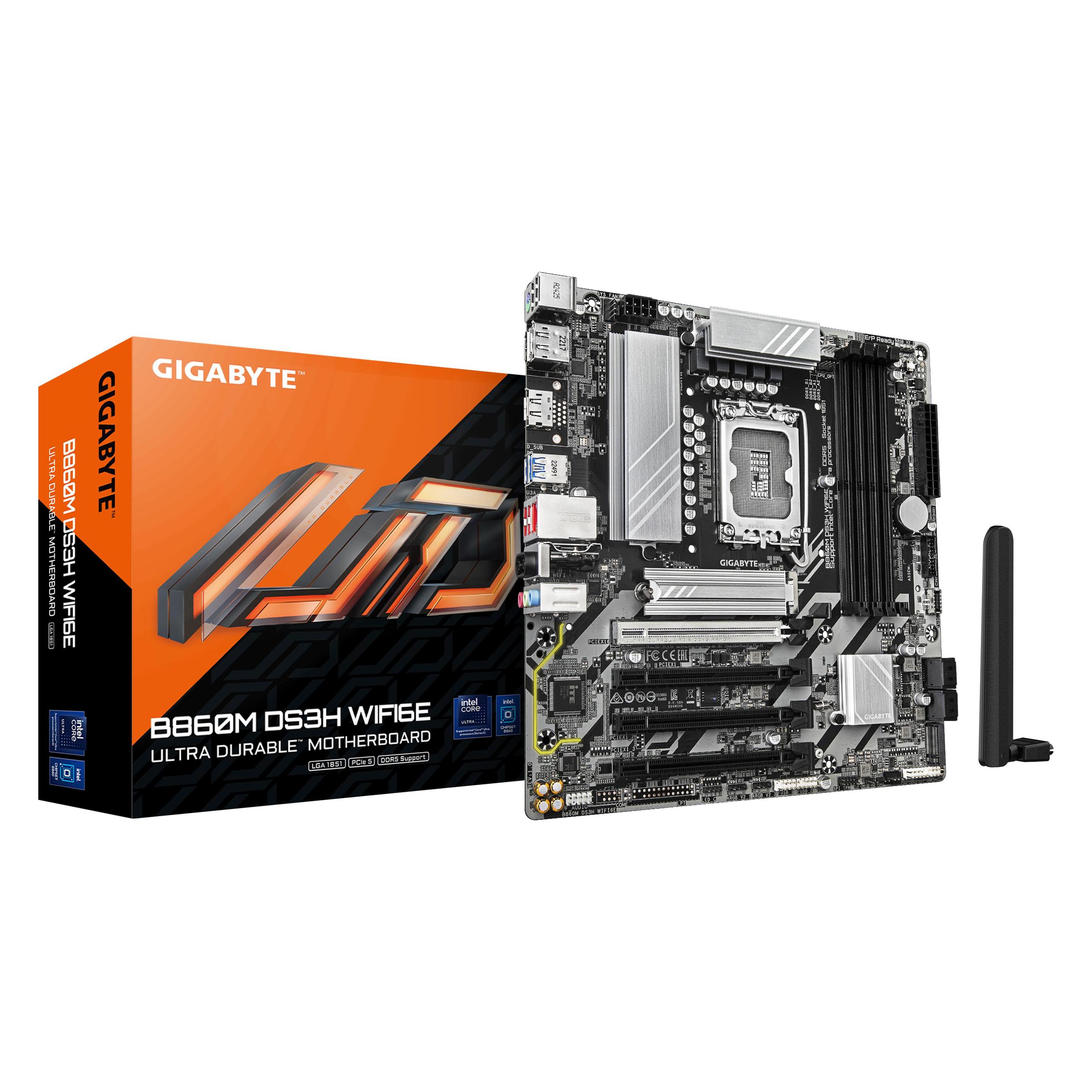 Gigabyte MB GBT Intel 1851 B860M DS3H WIFI6E (LGA 1851, Intel B860, mATX), Mainboard