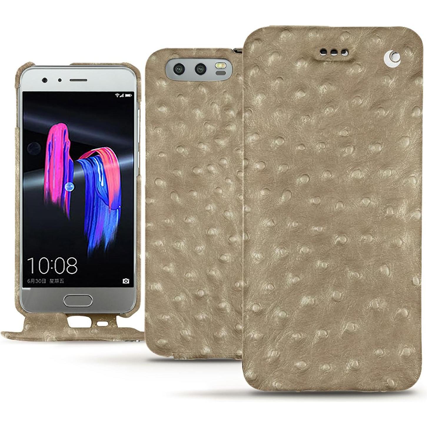 Noreve Lederschutzhülle vertikal (Honor 9), Smartphone Hülle, Beige