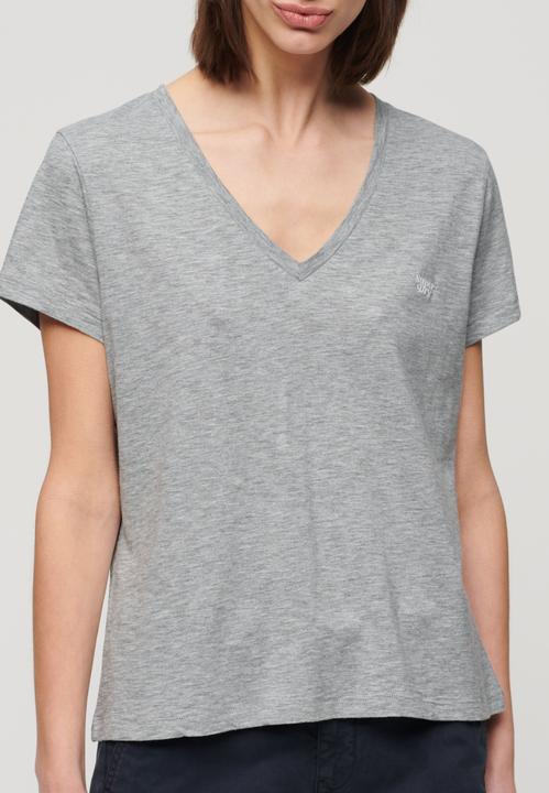 Produktbild Superdry Strukturiertes T-Shirt mit V-Ausschnitt und Stickerei (12XL)