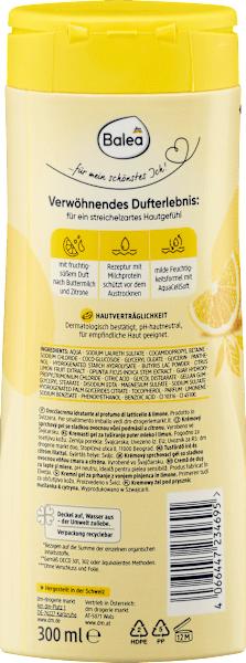 Actual product image dm Balea Cream shower Buttermilk&Lemon (300 ml)