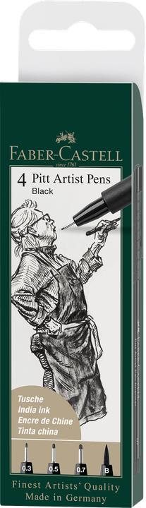 Image du produit Faber-Castell PITT Stylo d'artiste (Noir, 4 x)