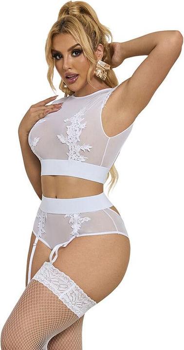 Produktbild Subblime 954048 BH + HÃ–SCHEN MIT STRUMPFGÃoeRTEL WEISS L/XL (L, XL)