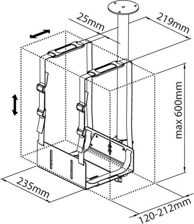 Image du produit Techly ICA-CS 63 Support pour PC Support pour unité centrale monté sur table