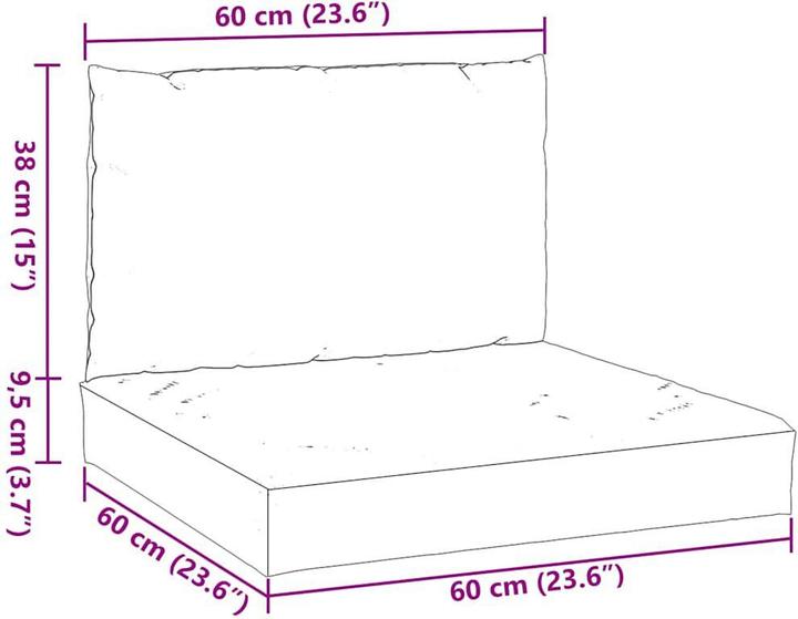 Produktbild vidaXL 10-tlg. Garten-Lounge-Set mit Kissen (60 x 60 cm)