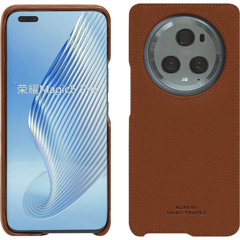 Noreve Lederschutzhülle (Honor Magic5 Pro), Smartphone Hülle, Braun