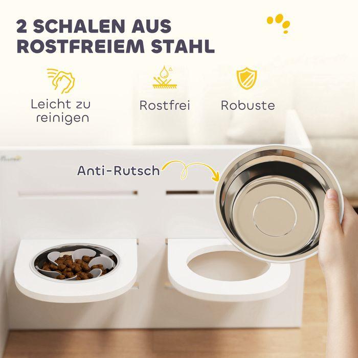 Actual product image Swisshandel24 Hundenapf erhöht, Höhenverstellbar Futternapf für Hunde mit Separatem Design (1 l)