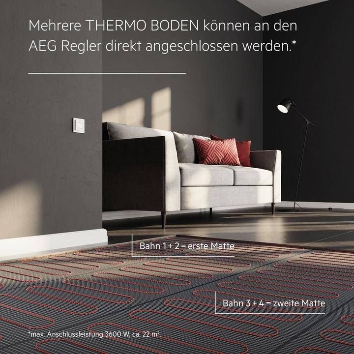 Image du produit AEG Haustechnik Basis Thermo Boden TBS TB 160/2 Set Plus, chauffage au sol électrique, set complet 2 m², 160 W/m².