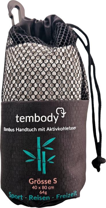 Produktbild Tembo Bambus Reisehandtuch mit Aktivkohlefasern Grau S (80 x 40 cm)