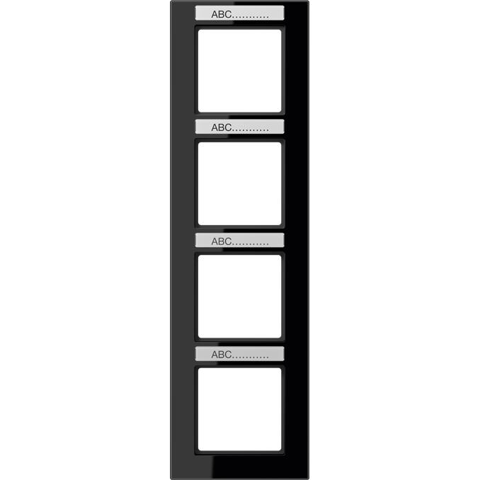 JUNG, Zubehör Schalterprogramm, Einbaurahmen 4f sw glz ve A / A CREATION AC584BFNASW