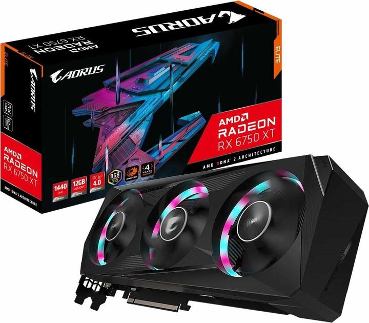 Actual product image Gigabyte AORUS Radeon RX 6750 XT ELITE (12 GB)
