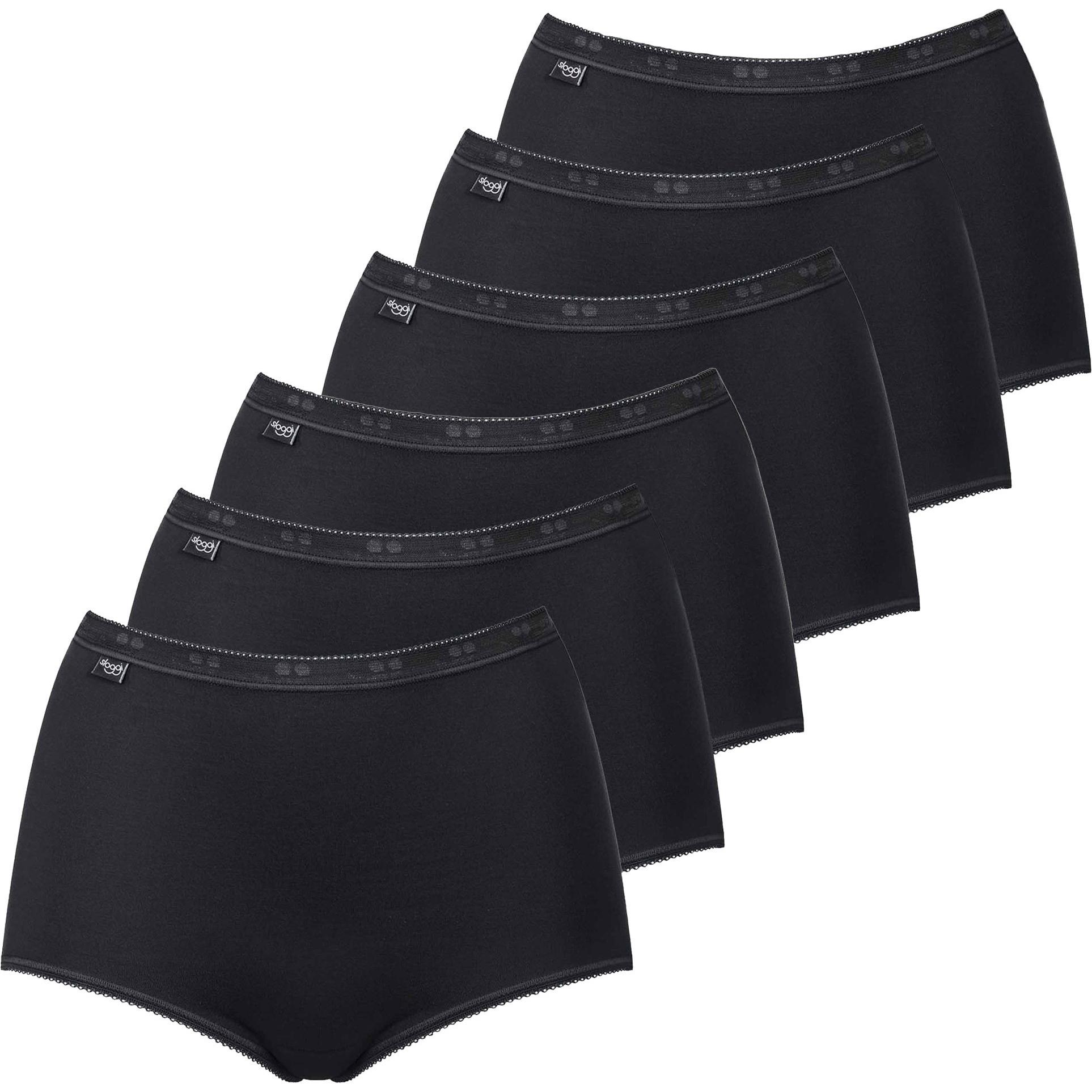 Sloggi, Damen, Unterhosen, Slip Casual, Schwarz, (42, 6er Pack)