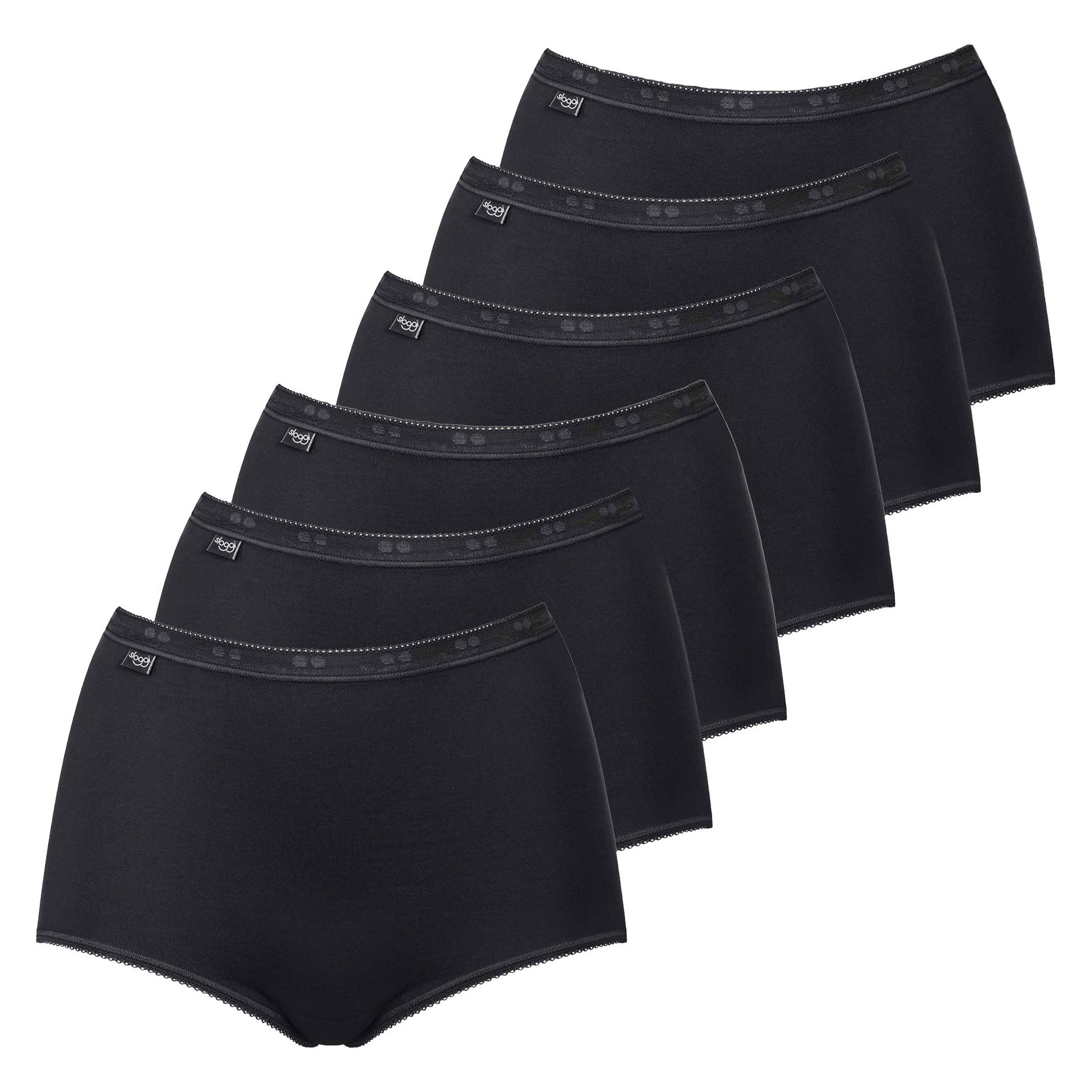Sloggi, Damen, Unterhosen, Slip Casual - 19792, Schwarz, (50, 6er Pack)