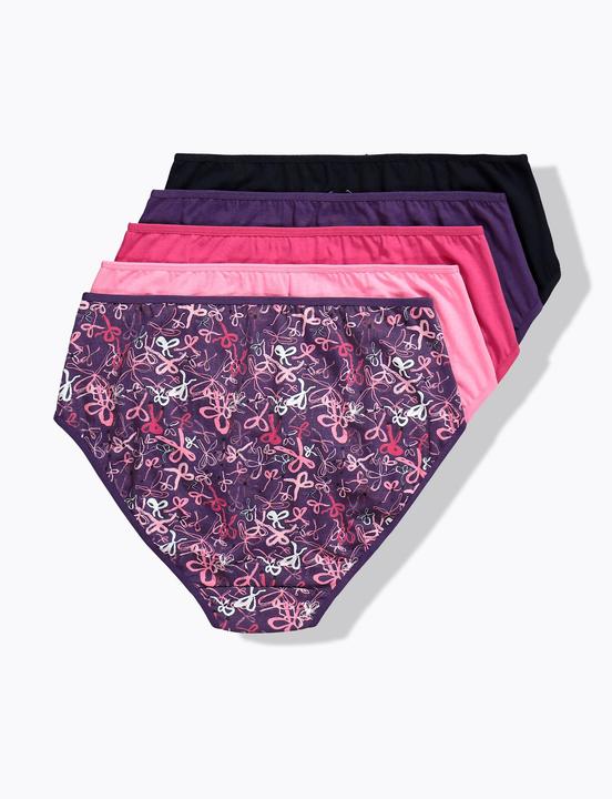 Produktbild Ulla Popken Midislips, 5er-Pack, Schleifen/einfarbig (42, 44)