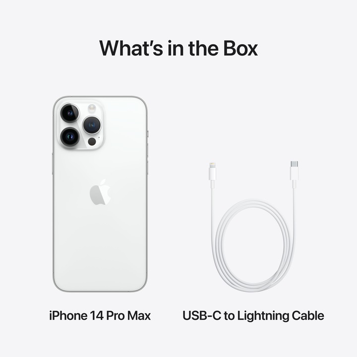 Produktbild Apple iPhone 14 Pro Max (128 GB, Silver, 6.70", SIM + eSIM, 48 Mpx, 5G)