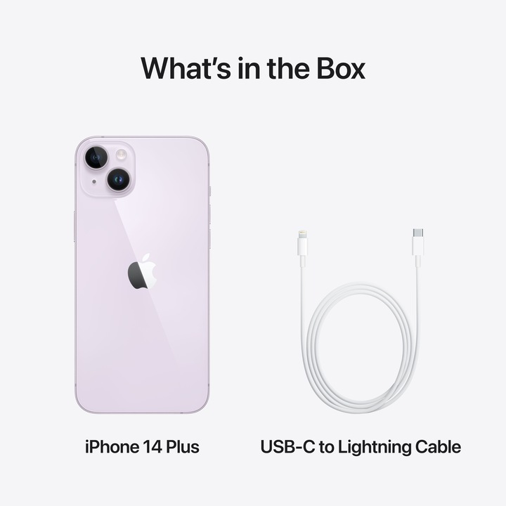 Actual product image Apple iPhone 14 Plus (256 GB, Purple, 6.70", SIM + eSIM, 12 Mpx, 5G)