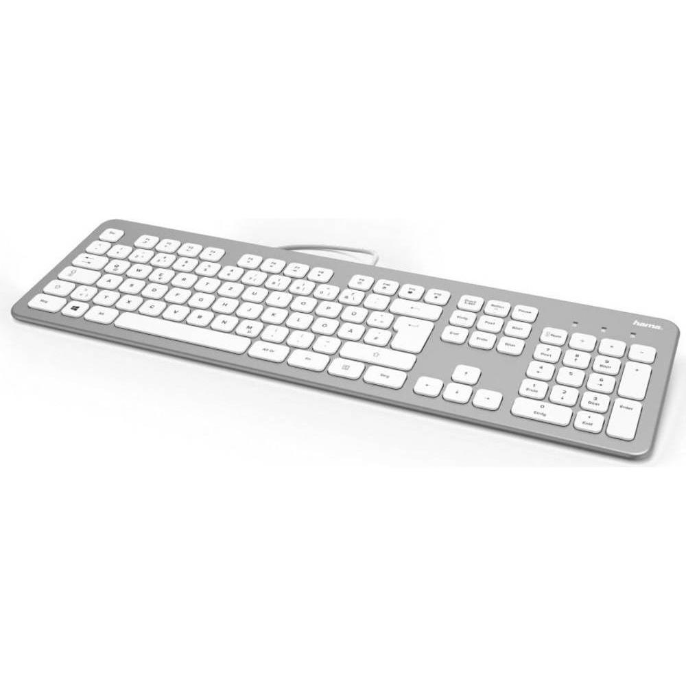 Hama KC-700 (DE, Kabelgebunden), Tastatur, Weiss