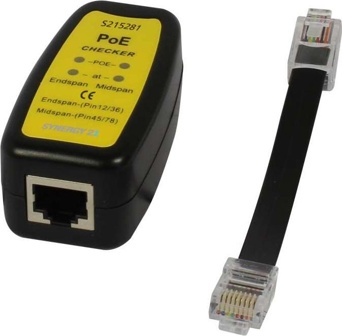 Synergy 21 TP(RJ45) POE tester, at/af, endspan/midspan, standard