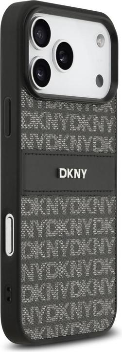 Produktbild DKNY Case Repeat Texture Pattern with Tonal Stripe for iPhone 17 Pro Max black (Apple iPhone 17 Pro Max)