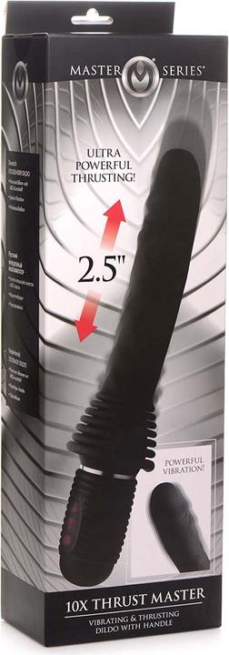 Actual product image Master Series 10X Thrust Master Vibrating and Thrusting Dildo with Handle