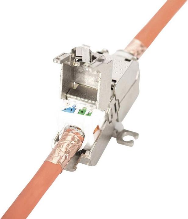 Produktbild Digitus Kupplung fur Feldanwendung CAT 6A 500 MHz fur AWG 22-26 geschirmt Keystone Design 26x35x80 mm (Keystone Modul)