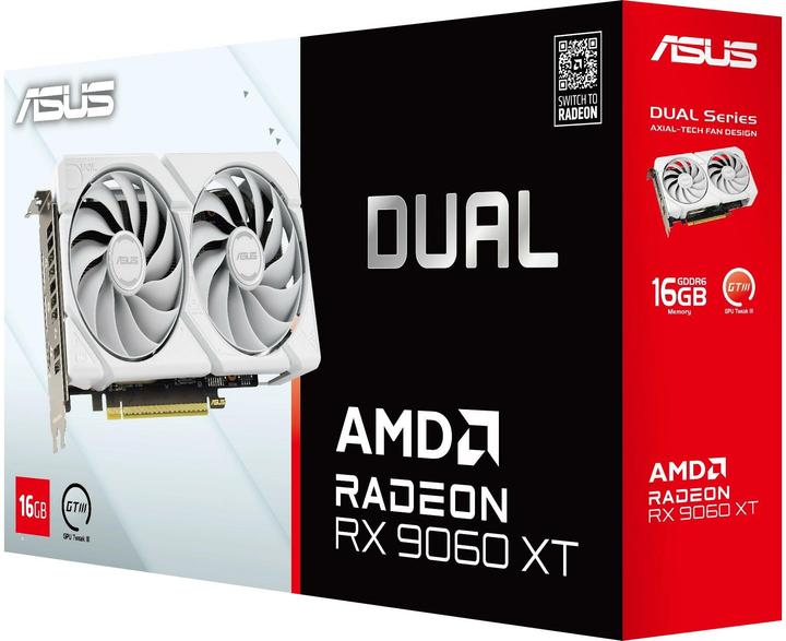 Produktbild ASUS DUAL-RX9060XT-16G-WHITE 16GB GDDR6 HDMI DP (16 GB)
