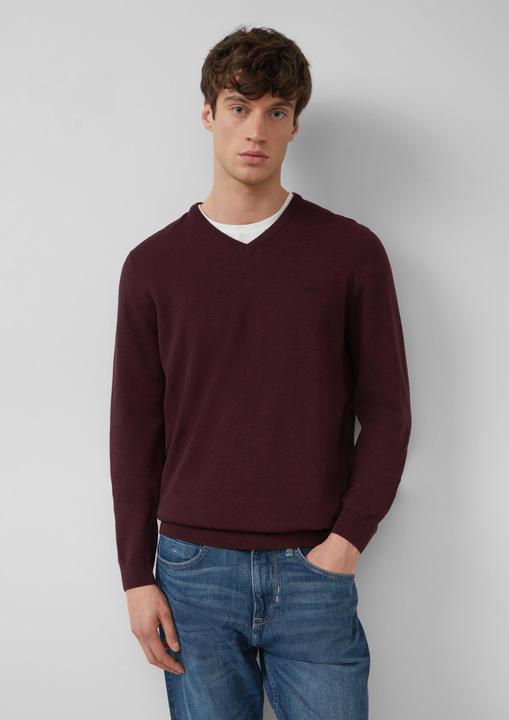 Produktbild s.Oliver Strickpullover Strickpullover mit Logo-Stickerei (M)