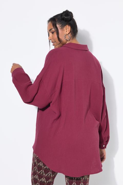 Image du produit Studio Untold Chemisier en mousseline, oversize. Col classique, manches longues (46, 48)