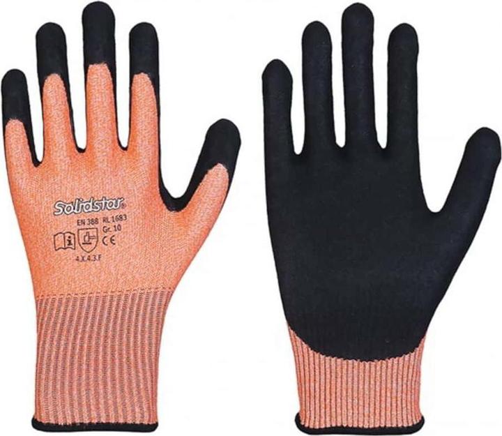 Leipold Cut protection gloves Solidstar 1683 size 10 orange/black EN 388 PPE category II (10)