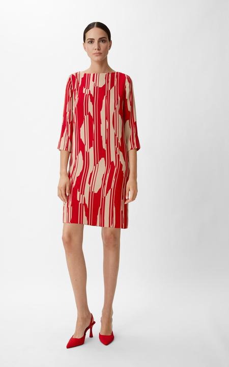 Produktbild Comma Kleid Crêpe-Kleid mit Allover-Print (36)