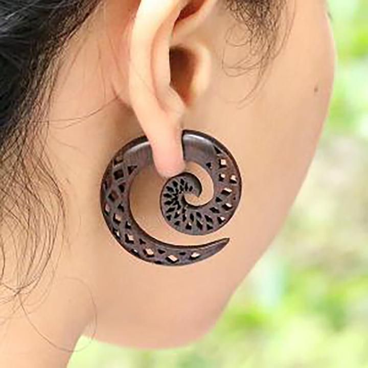 Produktbild Star Piercing Fake Spirale Design 3 aus Sonoholz (ohne Messing, Organisch)