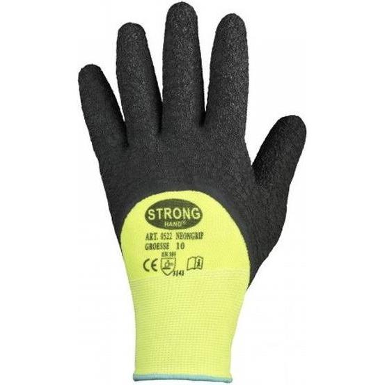 Stronghand, Schutzhandschuhe, Handschuh NEONGRIP Grösse 10 neongelb/schwarz EN 420, EN 388 PSA-Kategorie II (10)