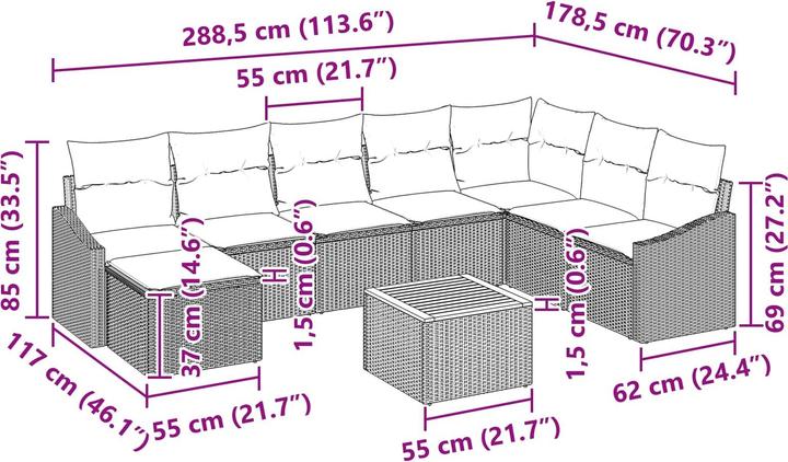 Produktbild vidaXL Garten-Sofa