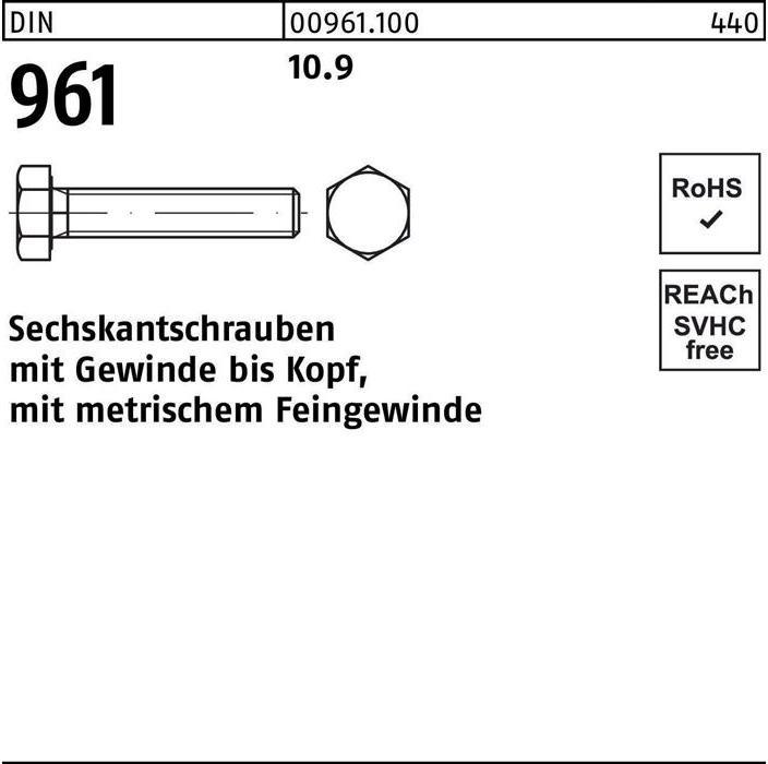 Produktbild Reyher Sechskantschraube DIN 961 VG M 12 x1,25x 80 10.9 (50 Schrauben pro Stück)