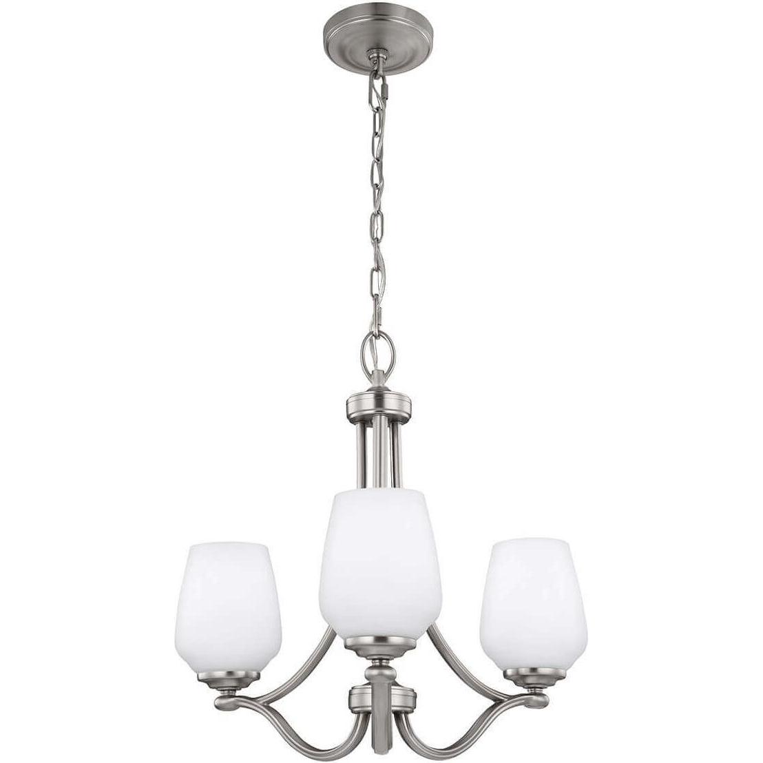 Elstead Lighting, Kronleuchter, Vintner Kronleuchter E27 3-fach Satiniertes Nickel (48.30 cm)