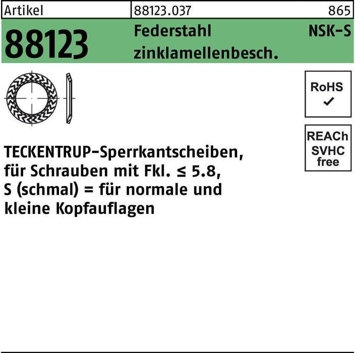 Produktbild Teckentrup Sperrkantscheibe R 88123 NSK-S 12 Federstahl zinklamellenbeschichtet