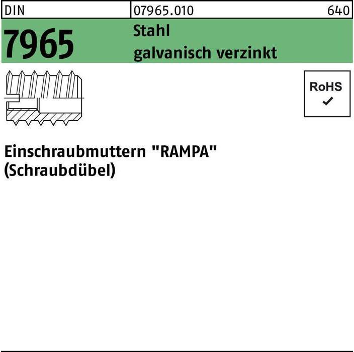 Productafbeelding Inschroefmoer DIN 7965 M 5 x 15 Gegalvaniseerd staal (M5)