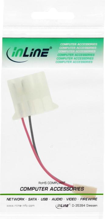 Produktbild InLine Lüfter Adapterkabel 4-Pin Molex zu 3-Pin