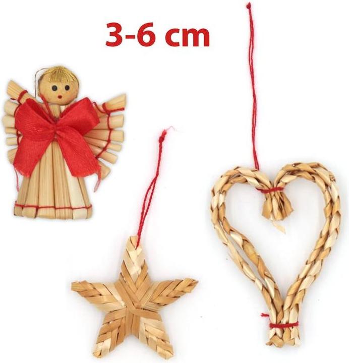 Produktbild Hermex Strohsterne Strohengel Strohschmuck Strohbaumschmuck Strohdeko Set