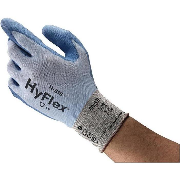 Ansell, Guanti di sicurezza, Guanti antitaglio HyFlex 11-518 taglia 10 blu EN 388 DPI categoria II (10)