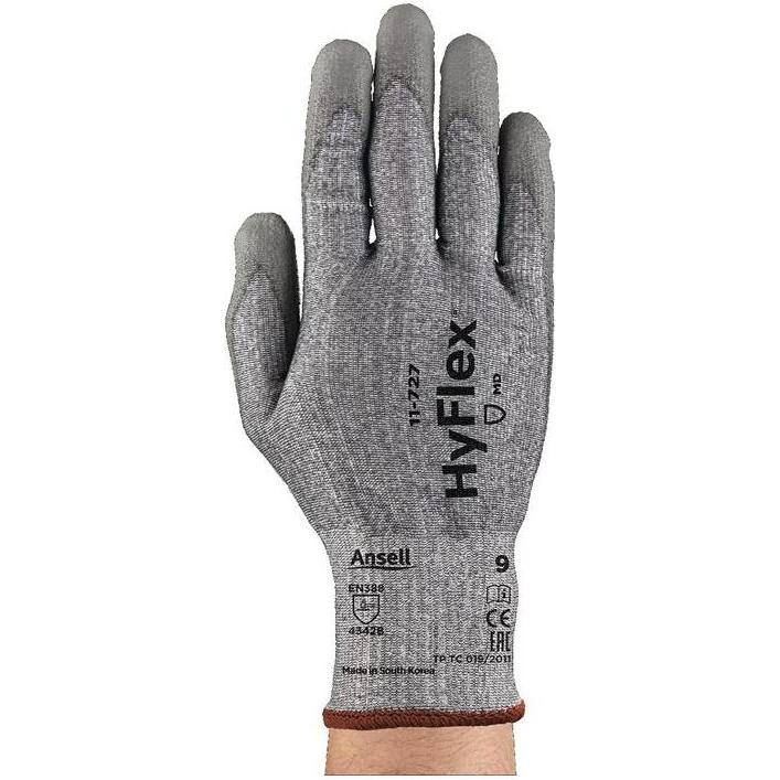 Ansell, Guanti di sicurezza, Guanti antitaglio HyFlex 11-727 taglia 8 grigio EN 388 DPI categoria II (11)