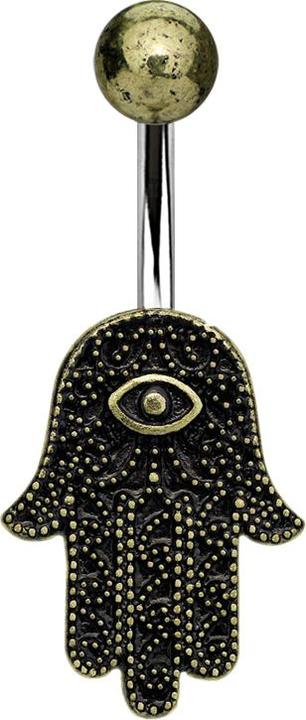Immagine prodotto Star Piercing Banana argento Hamsa oro vecchio (Ottone, Acciaio chirurgico 316L)